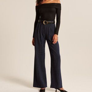 Abercombie & Fitch Tailored Brushed Suiting Wide Leg Pant XXS Short